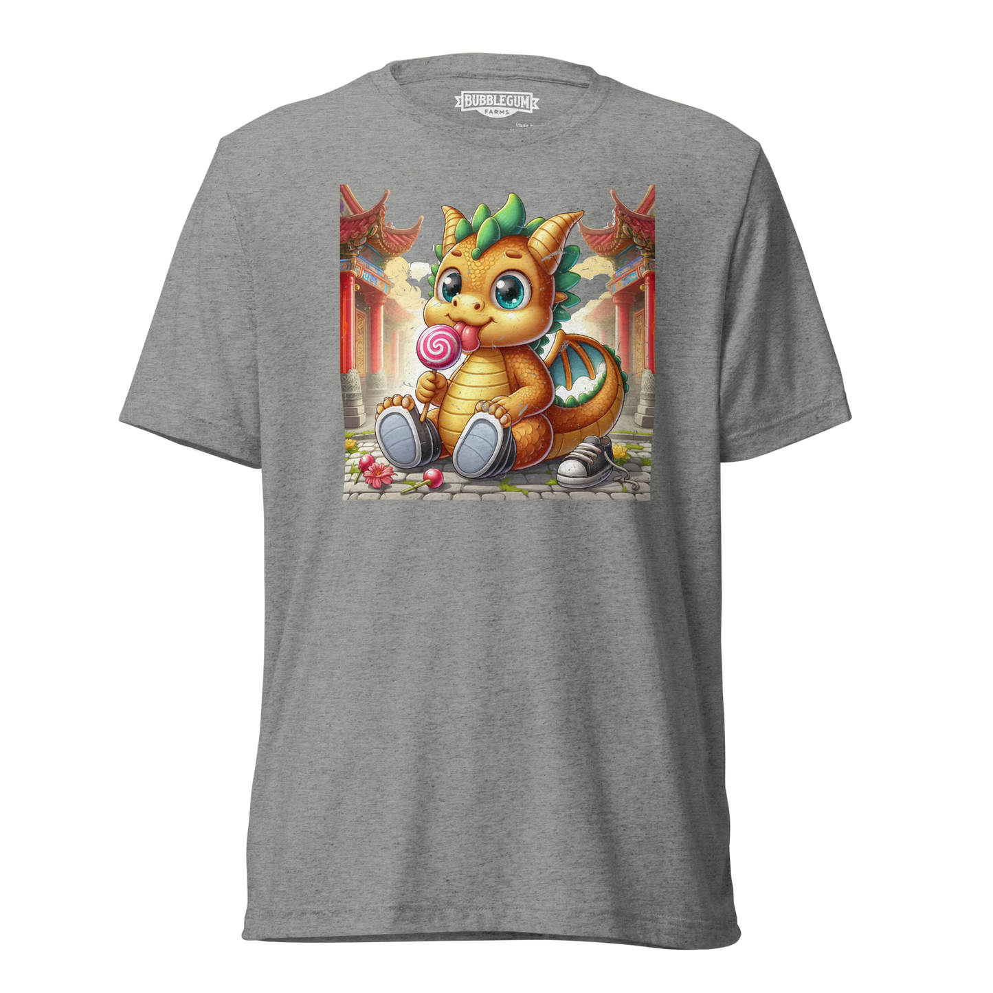 Dragon in Town with Lolipop - Unisex Triblend Tee