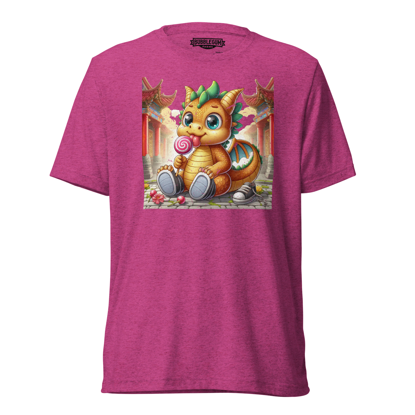 Dragon in Town with Lolipop - Unisex Triblend Tee