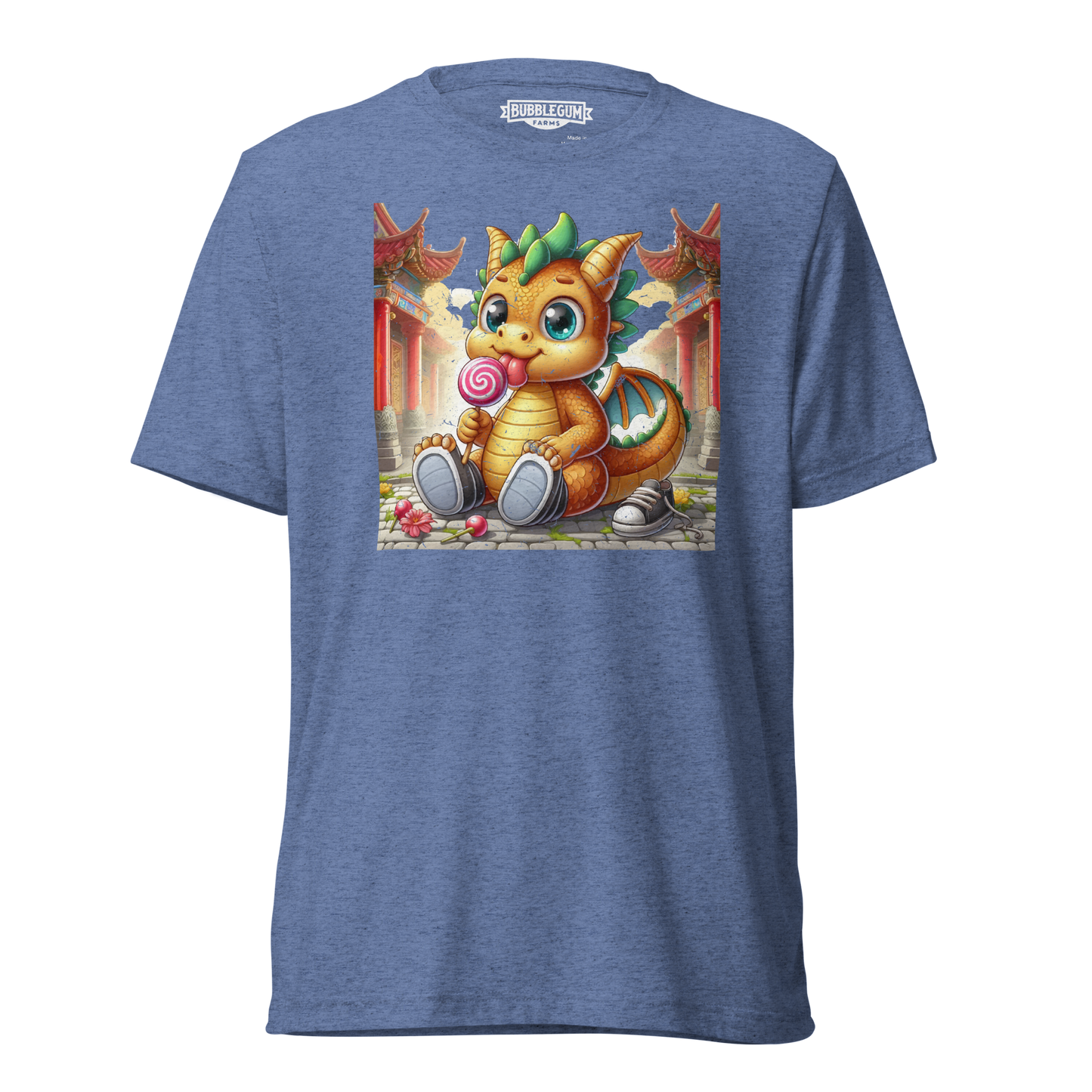 Dragon in Town with Lolipop - Unisex Triblend Tee