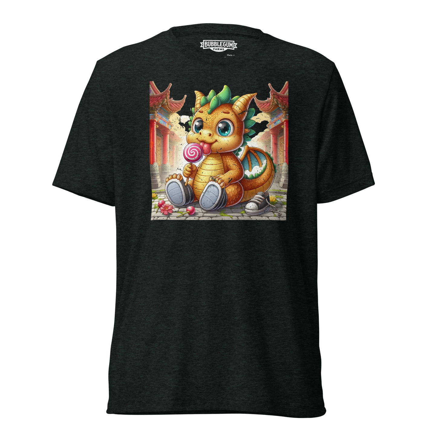 Dragon in Town with Lolipop - Unisex Triblend Tee