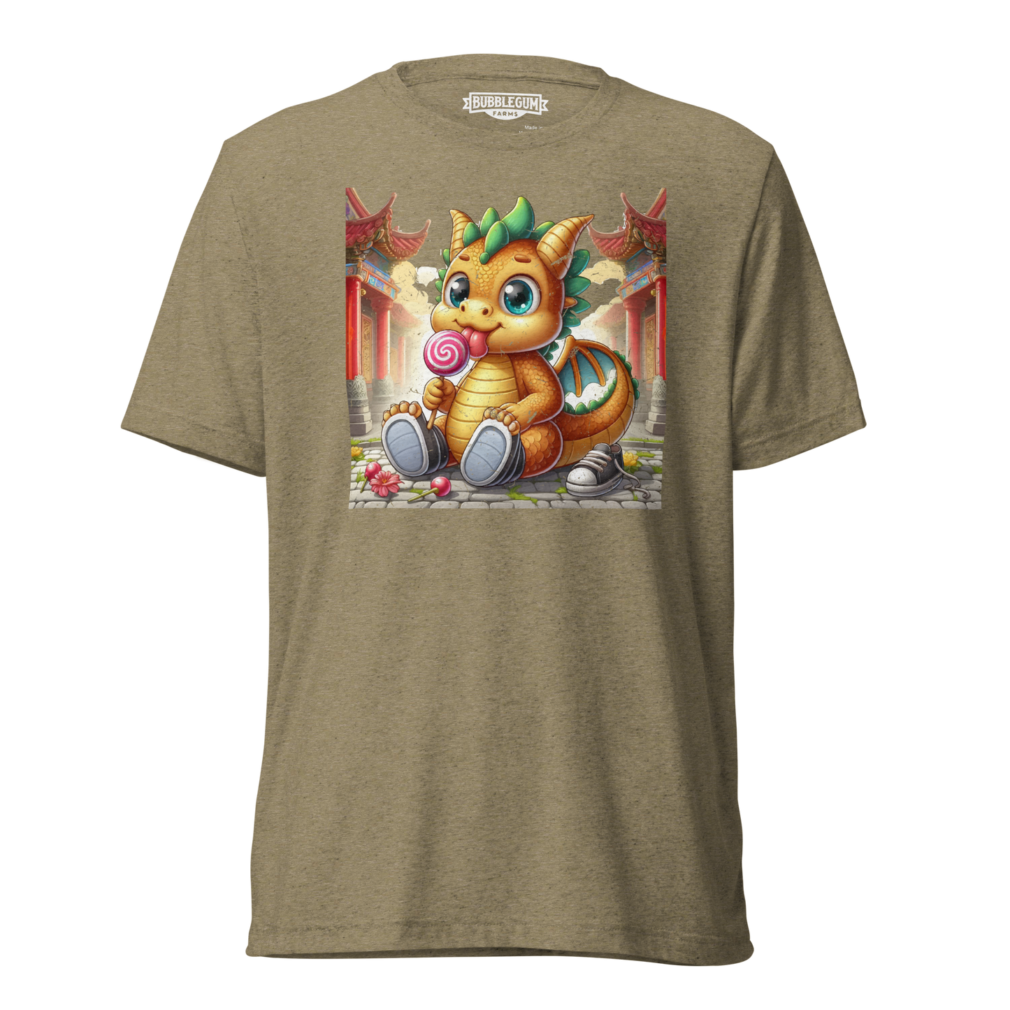Dragon in Town with Lolipop - Unisex Triblend Tee