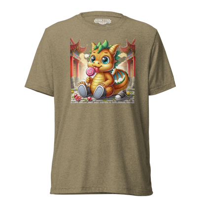Dragon in Town with Lolipop - Unisex Triblend Tee