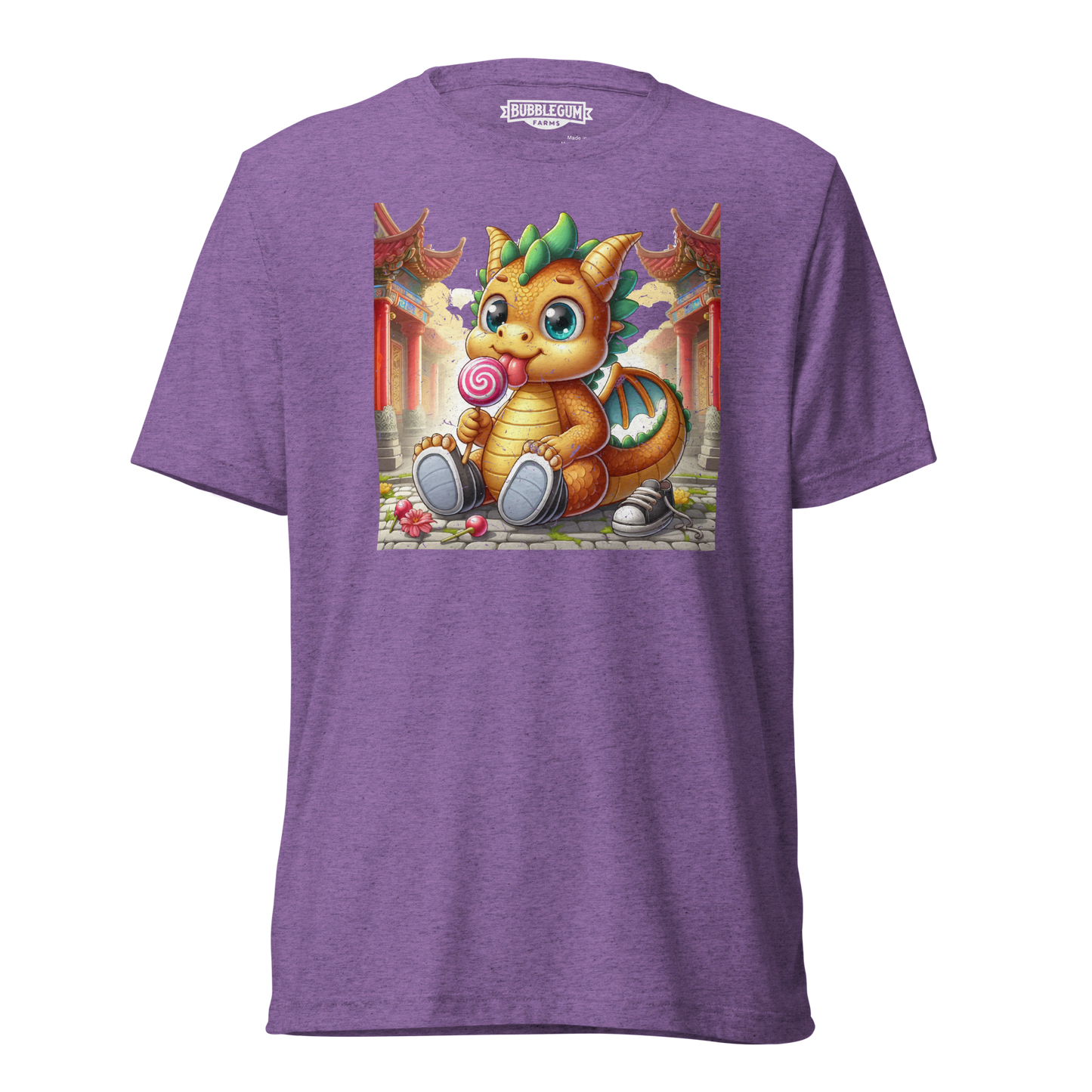 Dragon in Town with Lolipop - Unisex Triblend Tee