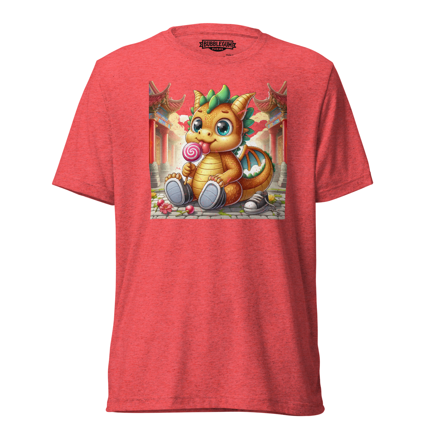 Dragon in Town with Lolipop - Unisex Triblend Tee