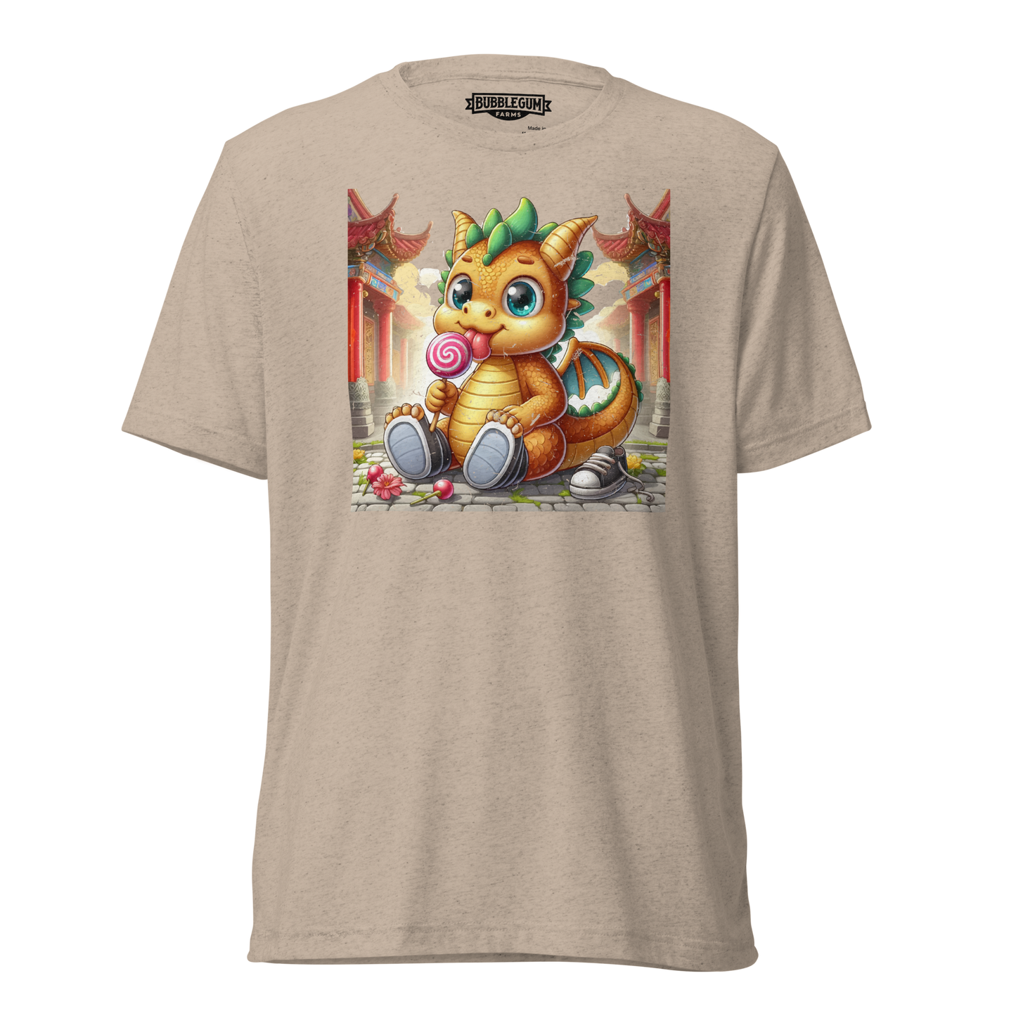 Dragon in Town with Lolipop - Unisex Triblend Tee