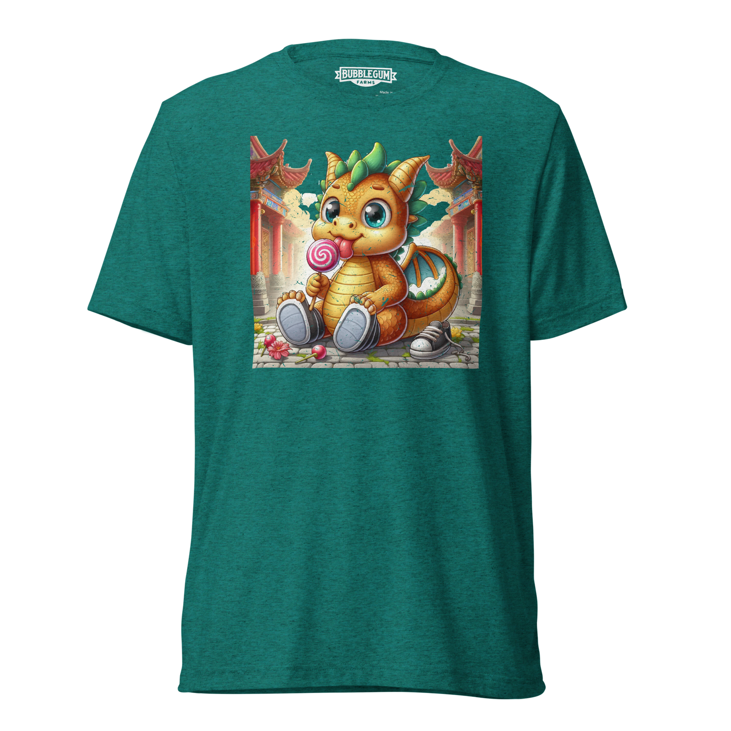 Dragon in Town with Lolipop - Unisex Triblend Tee